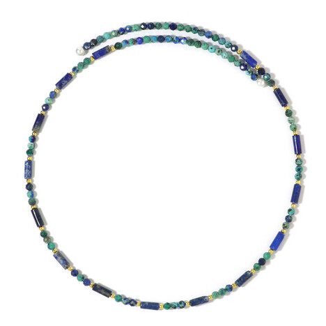 Stalen halsband met lapis lazulistenen (Riya)