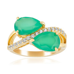 Anillo en plata con Ágata verde