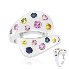 Zilveren ring met roze Tulear saffieren (de Melo)