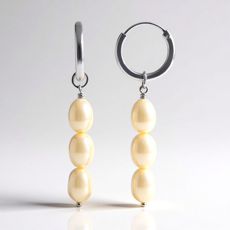 Orecchini in argento con Perla d'Acqua Dolce Bianca