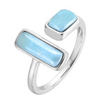Anillo en plata con Larimar