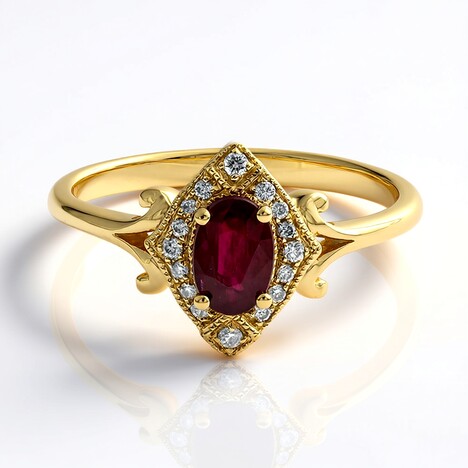 Bague en or et Rubis AAA du Mozambique (CIRARI)