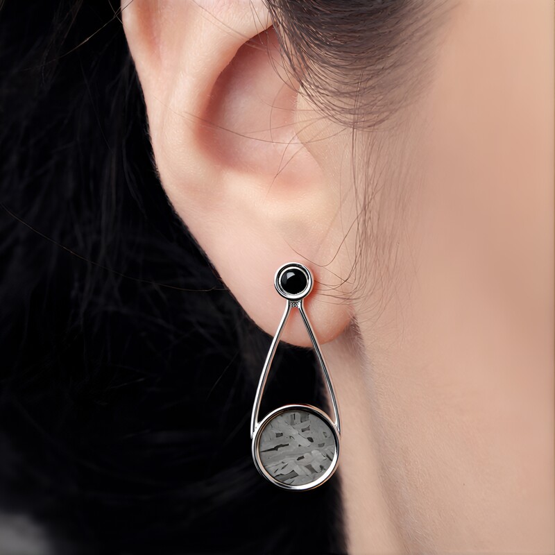 Aletai-Meteorite Silver Earrings