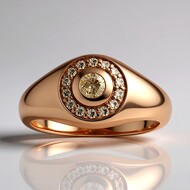 Gouden ring met een SI1 Argyle Rose De France Diamant (Annette)