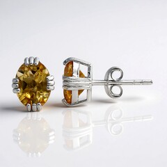 Orecchini in argento con Citrino