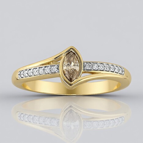 Anello in oro con Diamante Cognac d'Argyle I3 (Mark Tremonti)