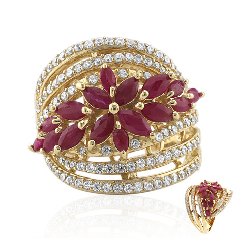 Burmesischer Rubin-Silberring