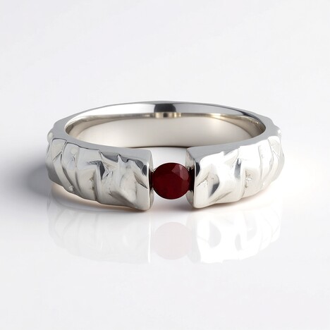 Bague en argent et Rubis de Tanzanie (de Melo Essence)