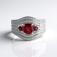 Anello in oro con Spinello Rosso Nobile Luc Yen (AMAYANI)