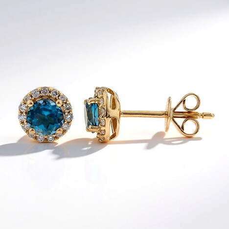 Orecchini in oro con Topazio Blu Londra (CIRARI)