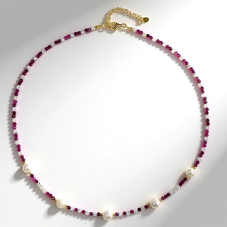 Collana in argento con Perla d'Acqua Dolce Bianca (Riya)