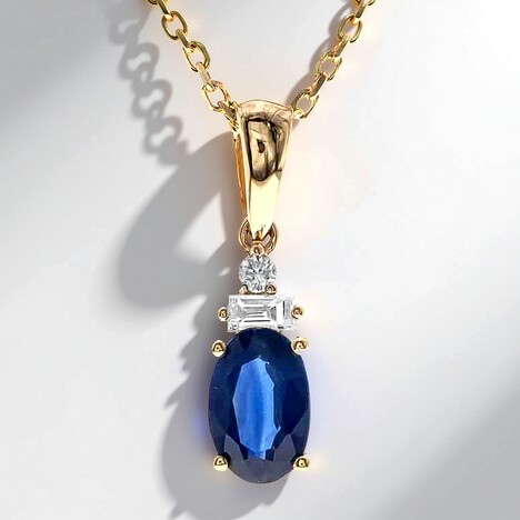 Collana in oro con Zaffiro Ceylon Blu (CIRARI)