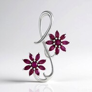 Pendentif en argent et Rubis de Madagascar
