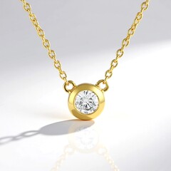 Collana in argento con Diamante I2 (H)