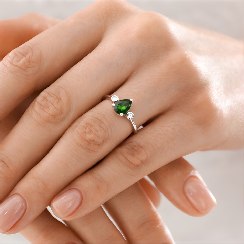 Russian Diopside Silver Ring