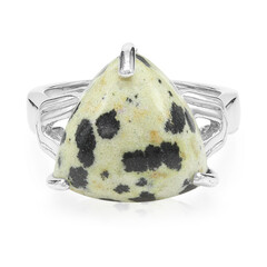 Bague en argent et Jaspe Dalmatien