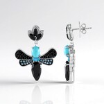 Orecchini in argento con Onice Nero (Dallas Prince Designs)