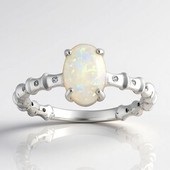 Bague en argent et Opale d'Australie