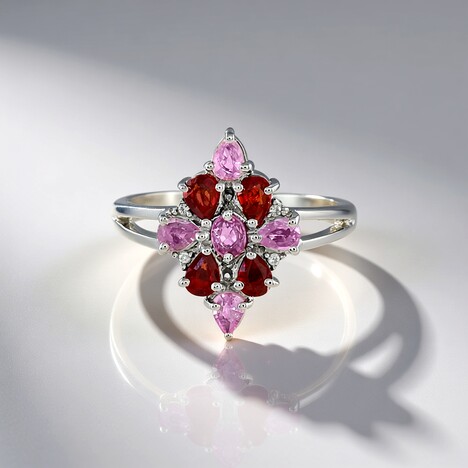 Anello in argento con Zaffiro Tramonto