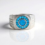 Anello in argento con Apatite Blu Neon