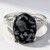 Anello in argento con Ossidiana Fiocco di Neve