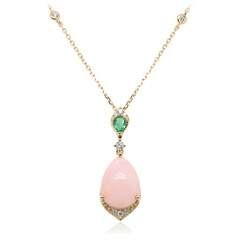 Pinkfarbener Opal-Goldhalskette