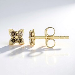 Orecchini in oro con Diamante Champagne I2 (de Melo Gold)