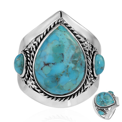 Anillo en plata con Turquesa azul del Mohave Kingman (Art of Nature)