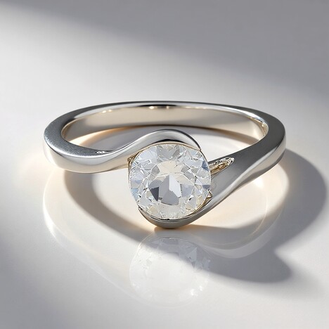 Anello in argento con Topazio Bianco