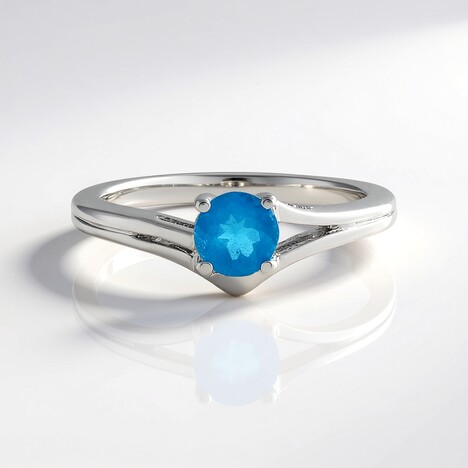 Anello in argento con Apatite Blu Neon