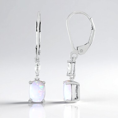 Australischer Opal-Silberohrringe