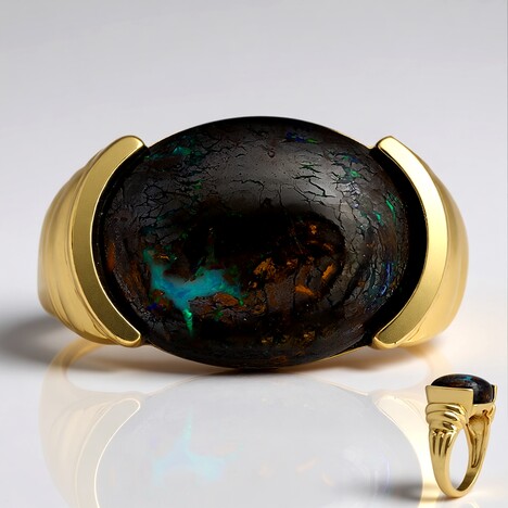 Anello in oro con Opale Boulder