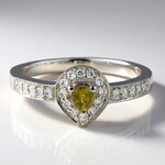 Anello placcato in platino con Tormalina Cuprian