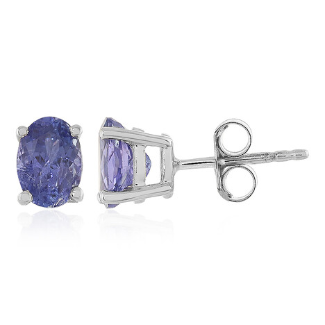 Tansanit-Silberohrringe