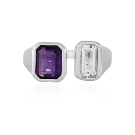 Anillo en plata con Amatista de Zambia