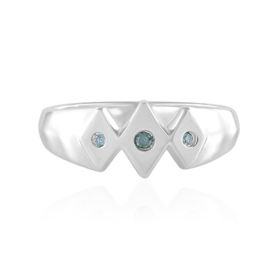 Bague en argent et Diamant bleu I2