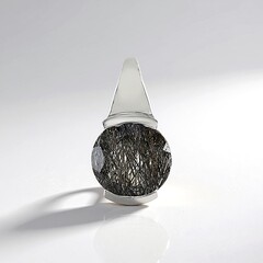 Ciondolo in argento con Quarzo Rutilato Nero