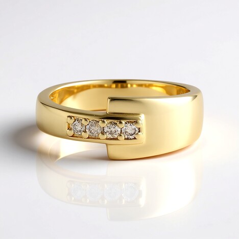 Anello in argento con Diamante Cioccolato I2