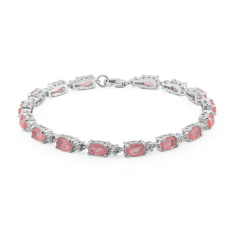 Zilveren armband met Pastelroze Kwartskristallen