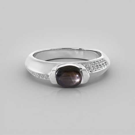 Anello in argento con Zaffiro Stellato Nero