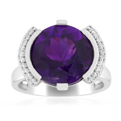 Anillo en plata con Amatista de Zambia