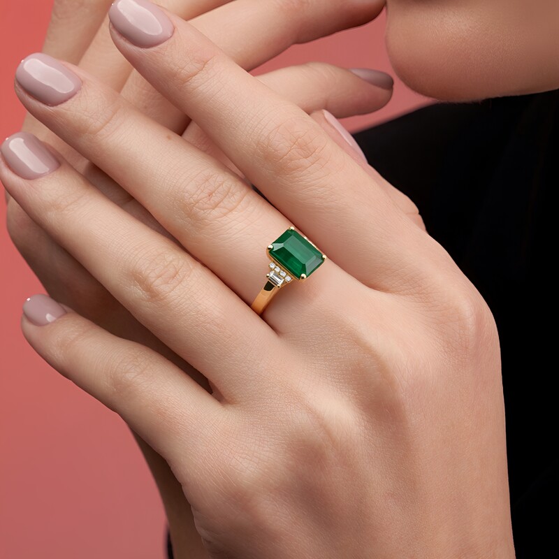 Gouden ring met een AAA Zambia smaragd (CIRARI)