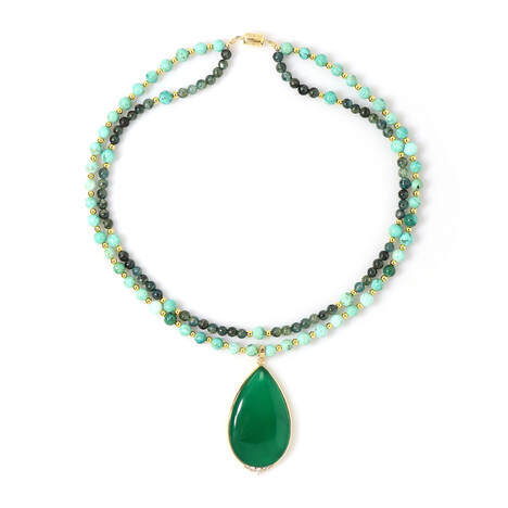 Collana in argento con Onice Verde (Adela Silber)
