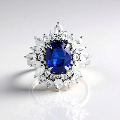 Anello in argento con Cianite del Nepal