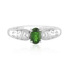 Anello in argento con Diopside Russo