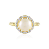 Zilveren ring met een Witte zoetwater kweekparel