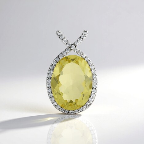 Ciondolo in argento con Quarzo Limone