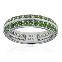 Bague en argent et Diopside de Russie