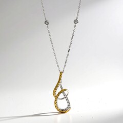 Gouden halsketting met SI2 Oranje Diamanten