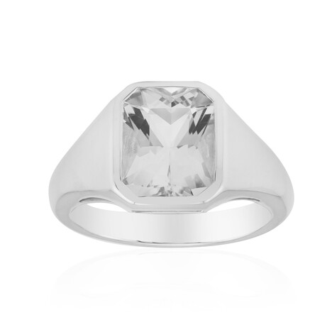 Herkimer Diamond Quartz Silver Ring (Pallanova)